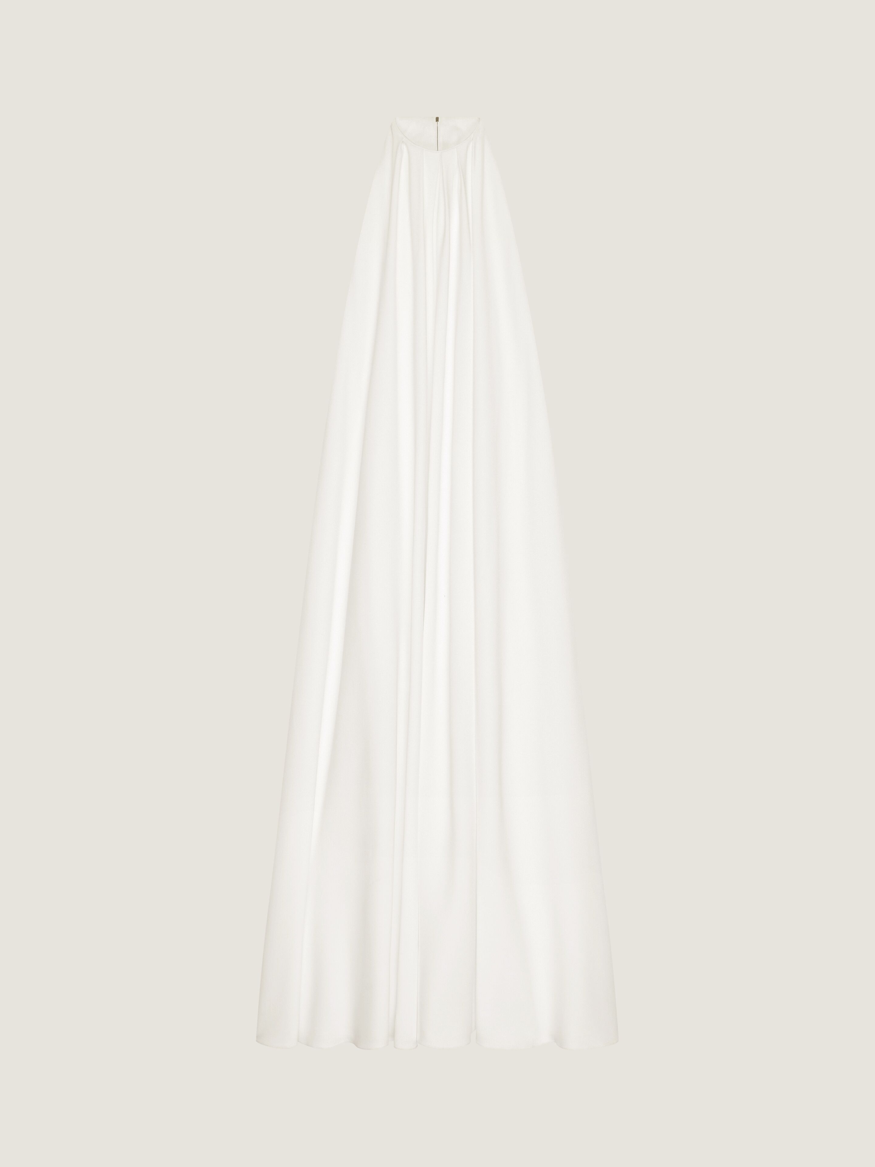 Halterneck evening dress in crepe cady